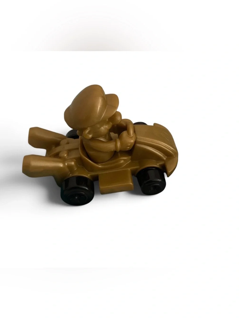 Nintendo Gold Mario Kart Toy with Black Wheels